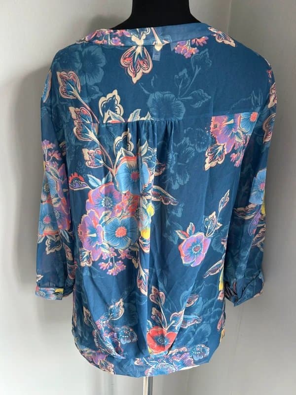 Next Next blue floral chiffon blouse 8 (ref v64)