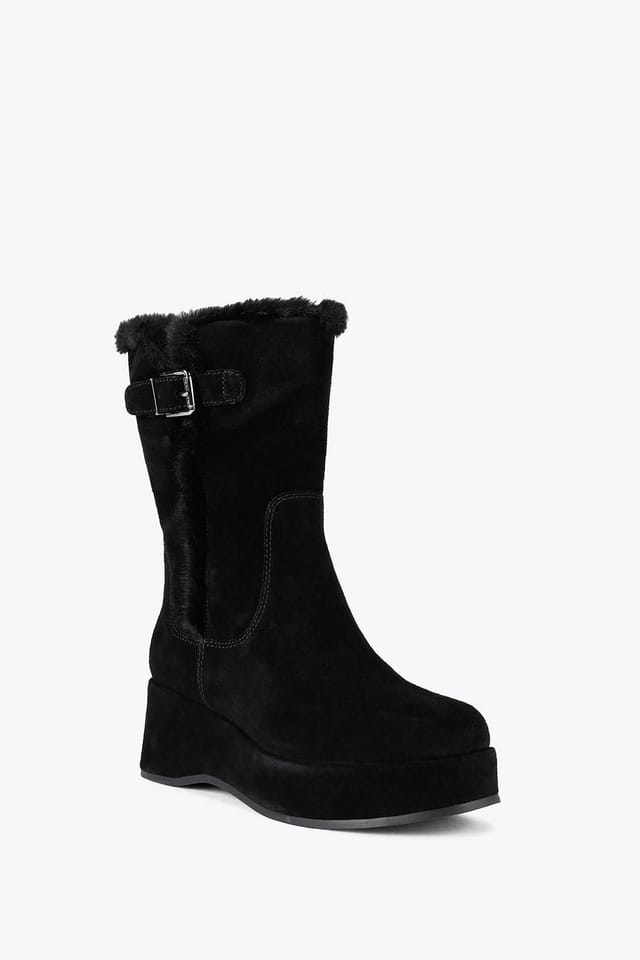 Carvela Carvela Women's 'Apres Buckle' Suede Boots in Black - 2