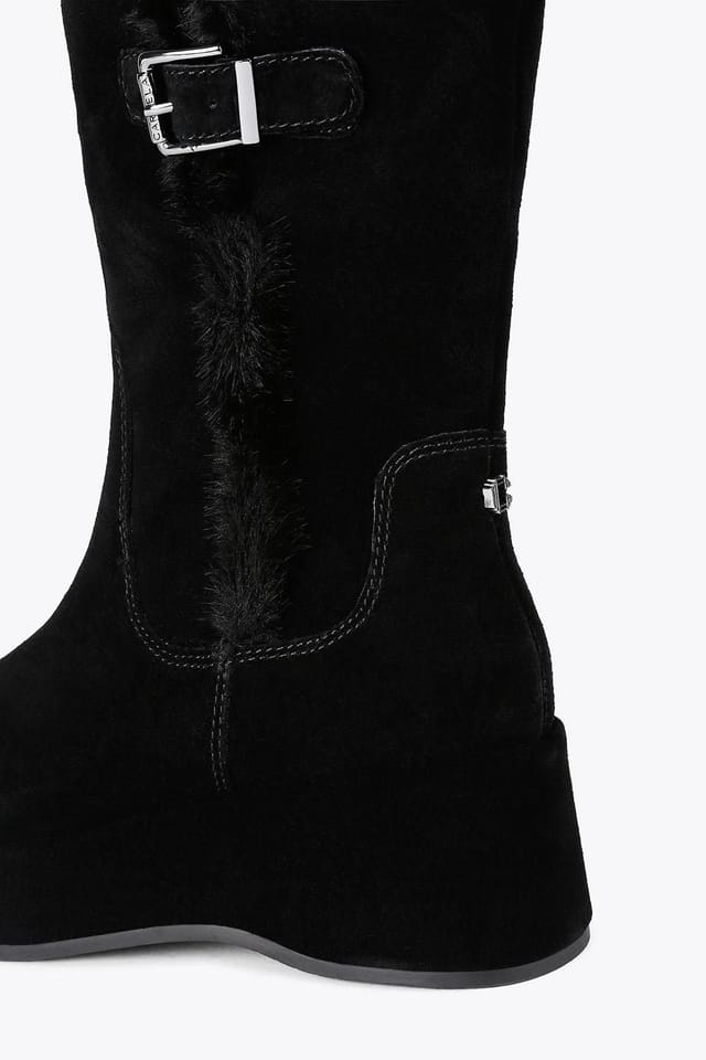 Carvela Carvela Women's 'Apres Buckle' Suede Boots in Black - 3