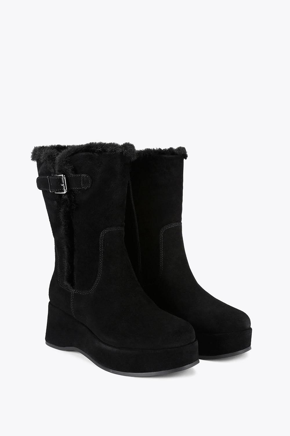 Carvela Carvela Women's 'Apres Buckle' Suede Boots in Black - 4
