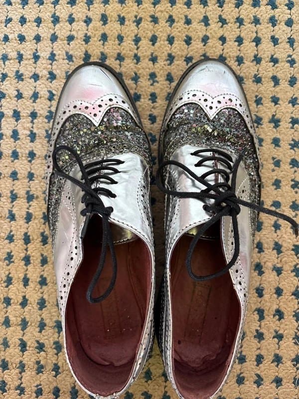 Topshop Topshop silver glitter lace ups size 5