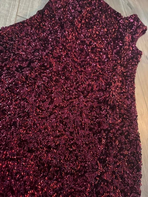 New Look New Look dark red sequin party dress Size 12