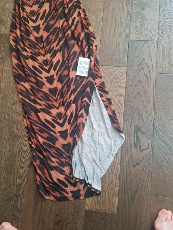 ASOS Asos brown animal print maxi cami dress new