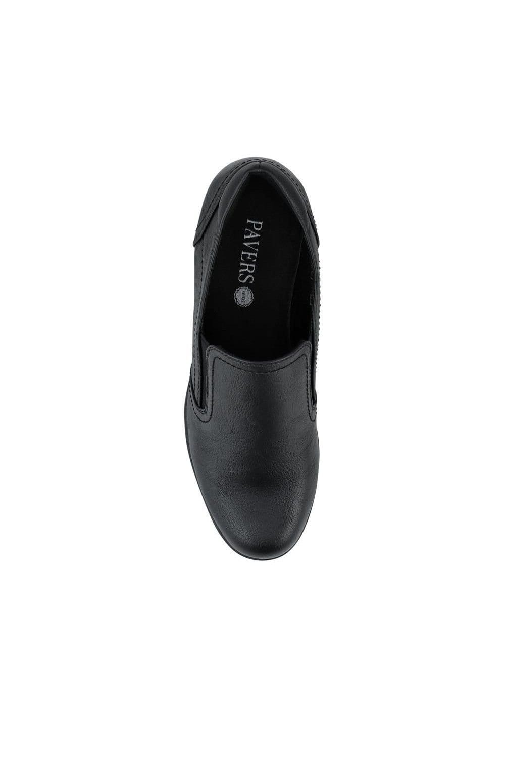 Pavers Pavers Women's Wide Fit Cone Heel Shoes in Black - 4