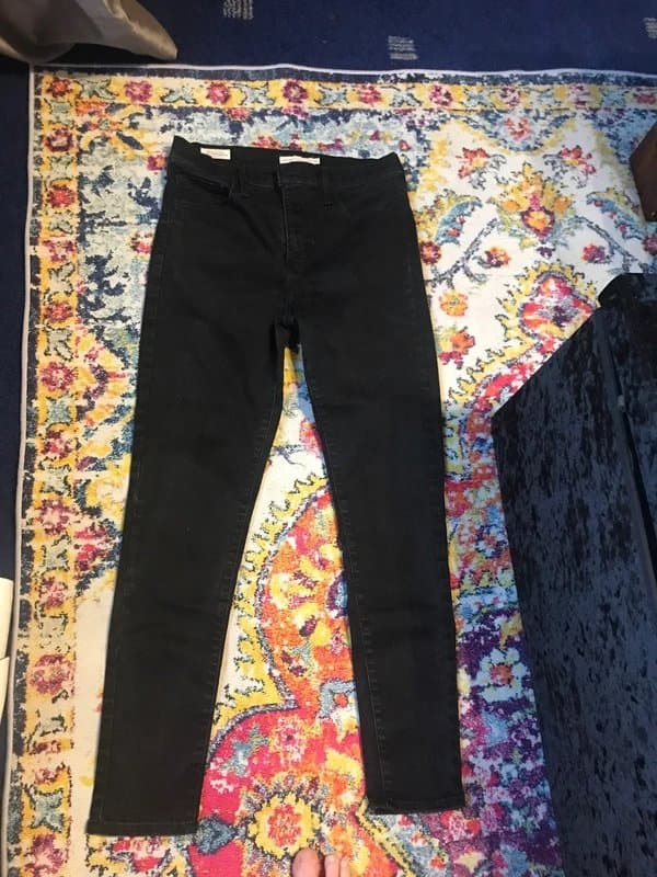 Levis Mens 30 inch waist denim High rise super skinny levis jeans black