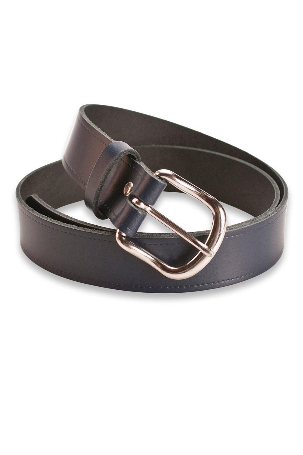 Hawkdale Hawkdale Men's 1.25" Genuine Leather Belt in Navy - 4