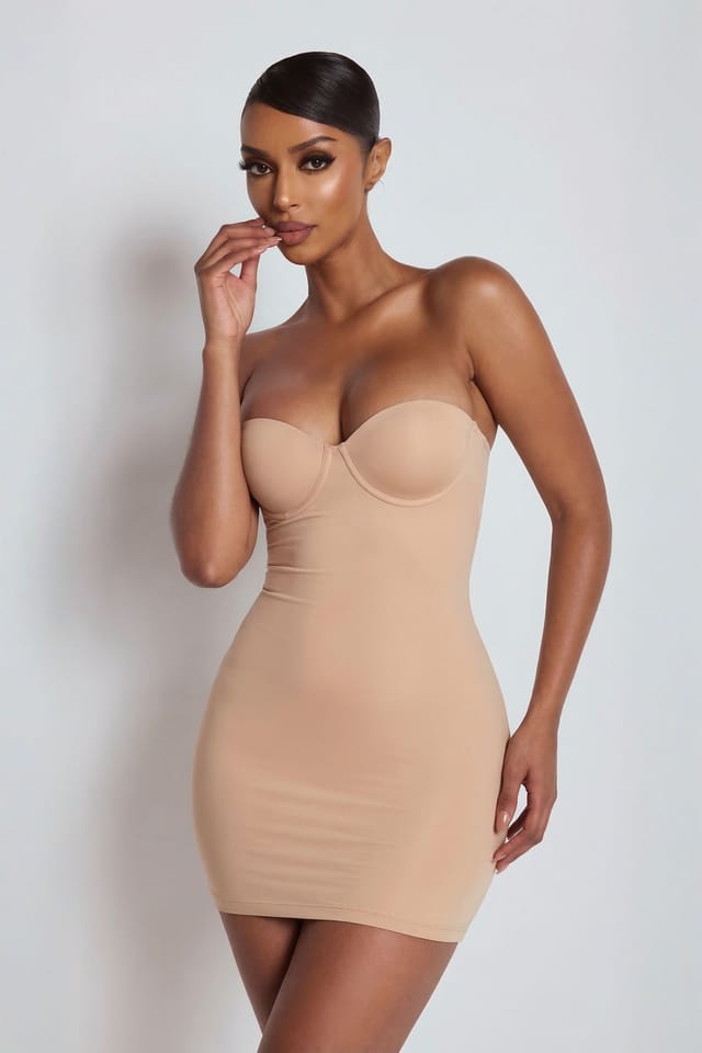 LEMONLUNAR LEMONLUNAR Women's Sculpt Seamless Mini Dress - Nude - 3