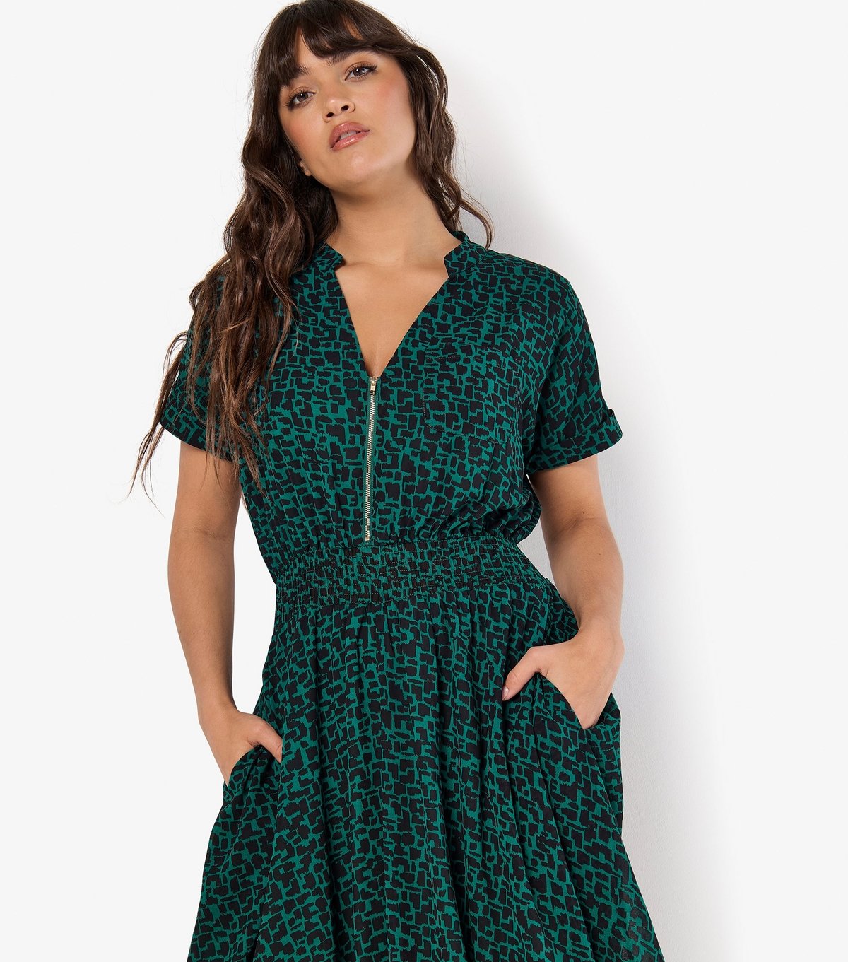 Apricot Women's Dark Green Square Pattern Midi Dress Apricot New Look - 4
