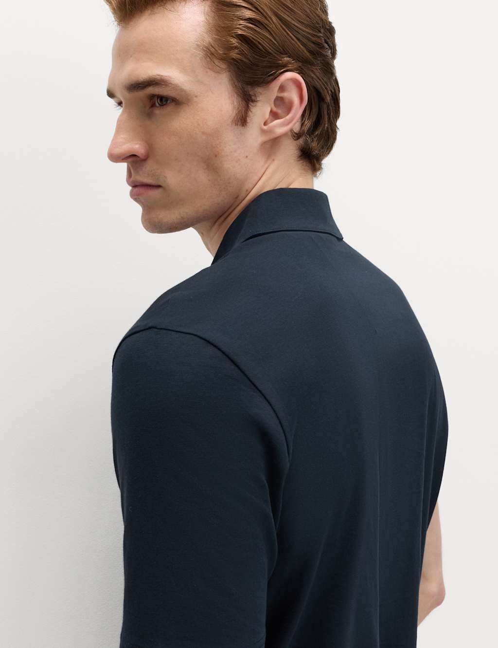 Marks & Spencer M&S Pure Cotton Jersey Polo Shirt Navy - 2