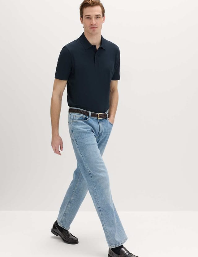 Marks & Spencer M&S Pure Cotton Jersey Polo Shirt Navy - 3