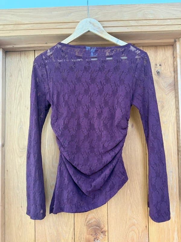 ASOS Design ASOS lace long sleeve purple top