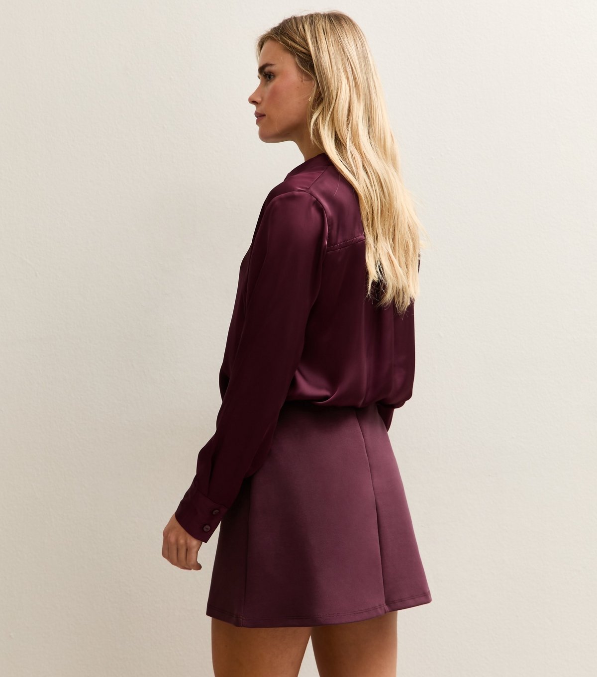 New Look Women's Petite Burgundy A-line Mini Skirt New Look - 4