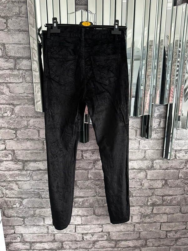 New Look New Look Black crushed velvet skinny jean/trousers
