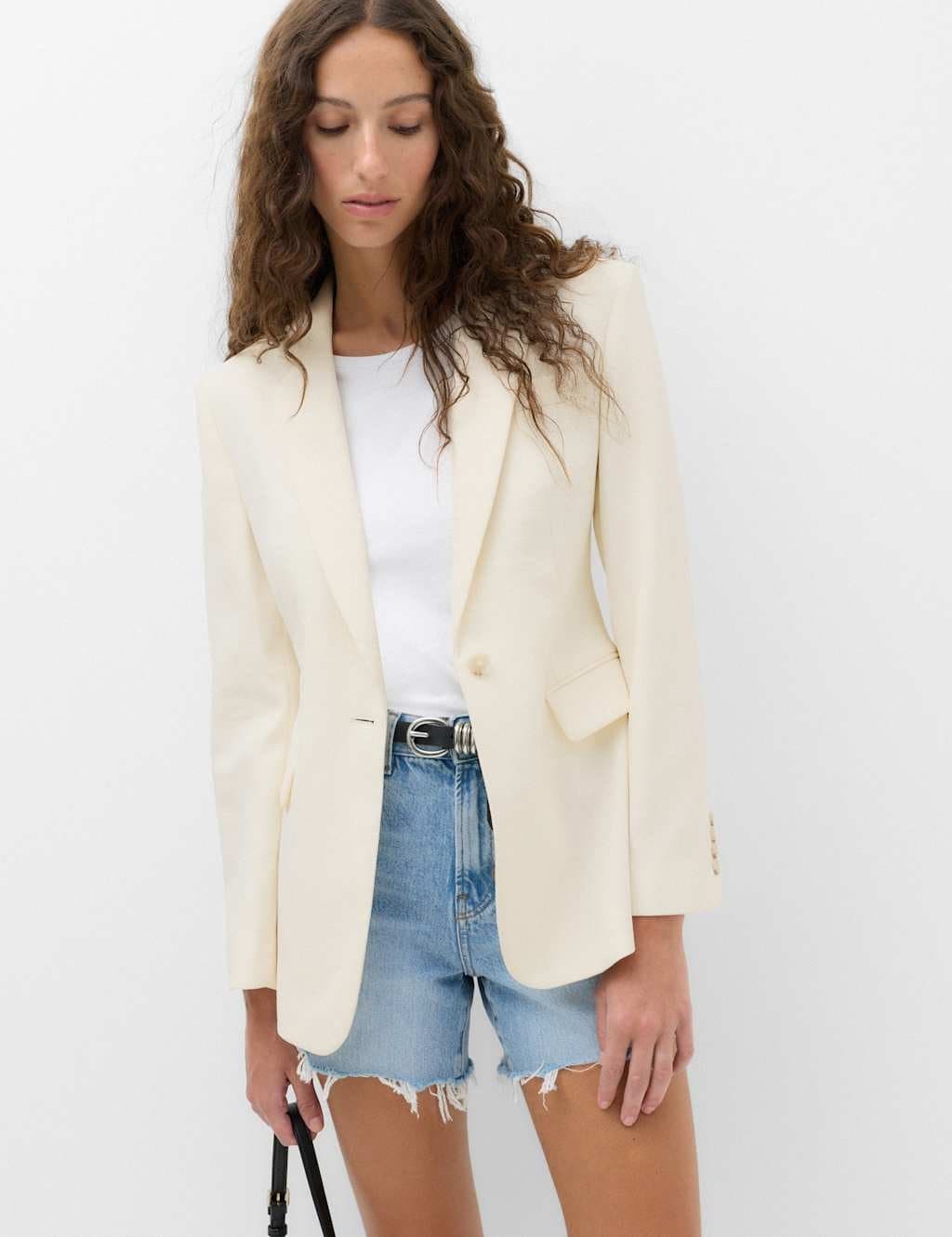 Marks & Spencer M&S Ivory Tailored Single Breasted Blazer