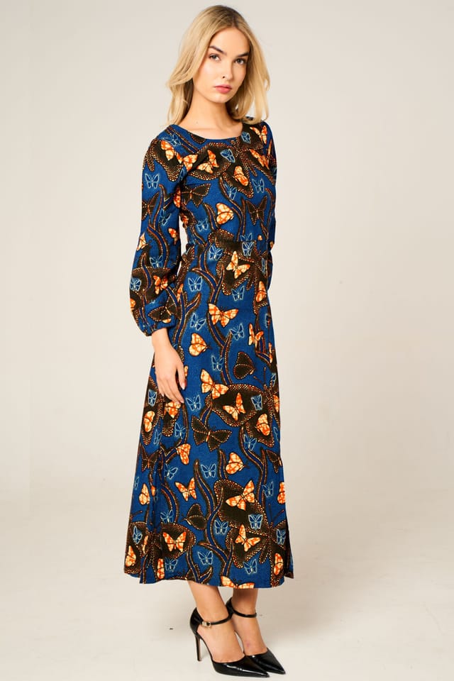 Dals Hart Dals Hart Women's Royal Blue Print Maxi Dress - 2