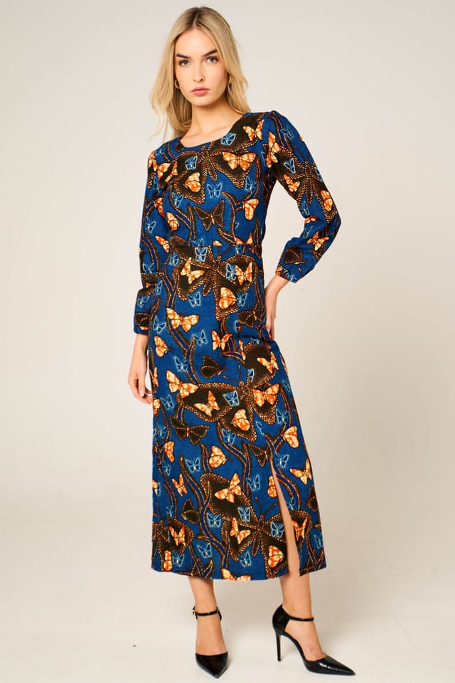 Dals Hart Dals Hart Women's Royal Blue Print Maxi Dress - 3