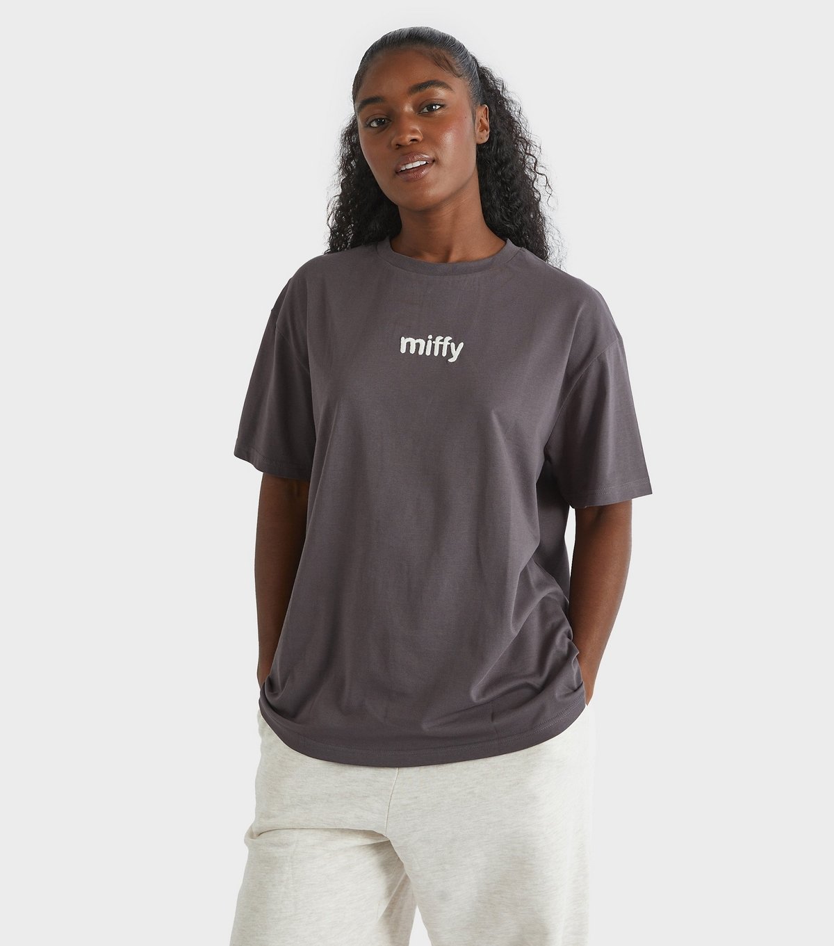 Skinnydip Women's Grey Miffy Outline Print T-Shirt Skinnydip New Look - 2