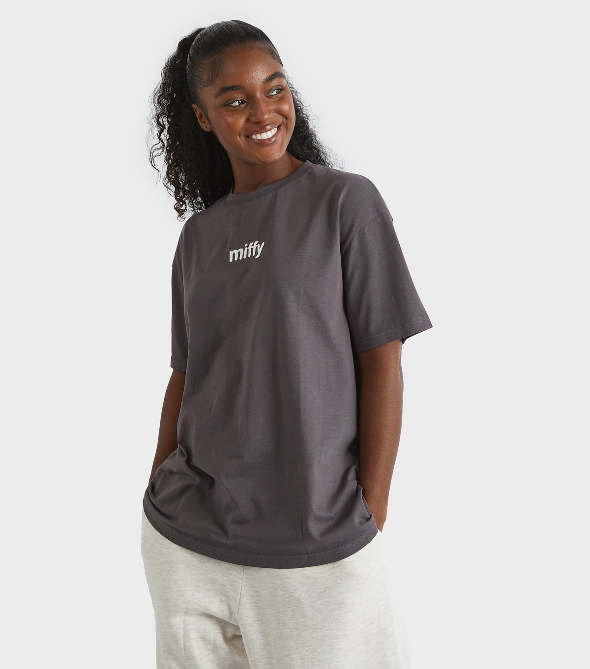 Skinnydip Women's Grey Miffy Outline Print T-Shirt Skinnydip New Look - 4