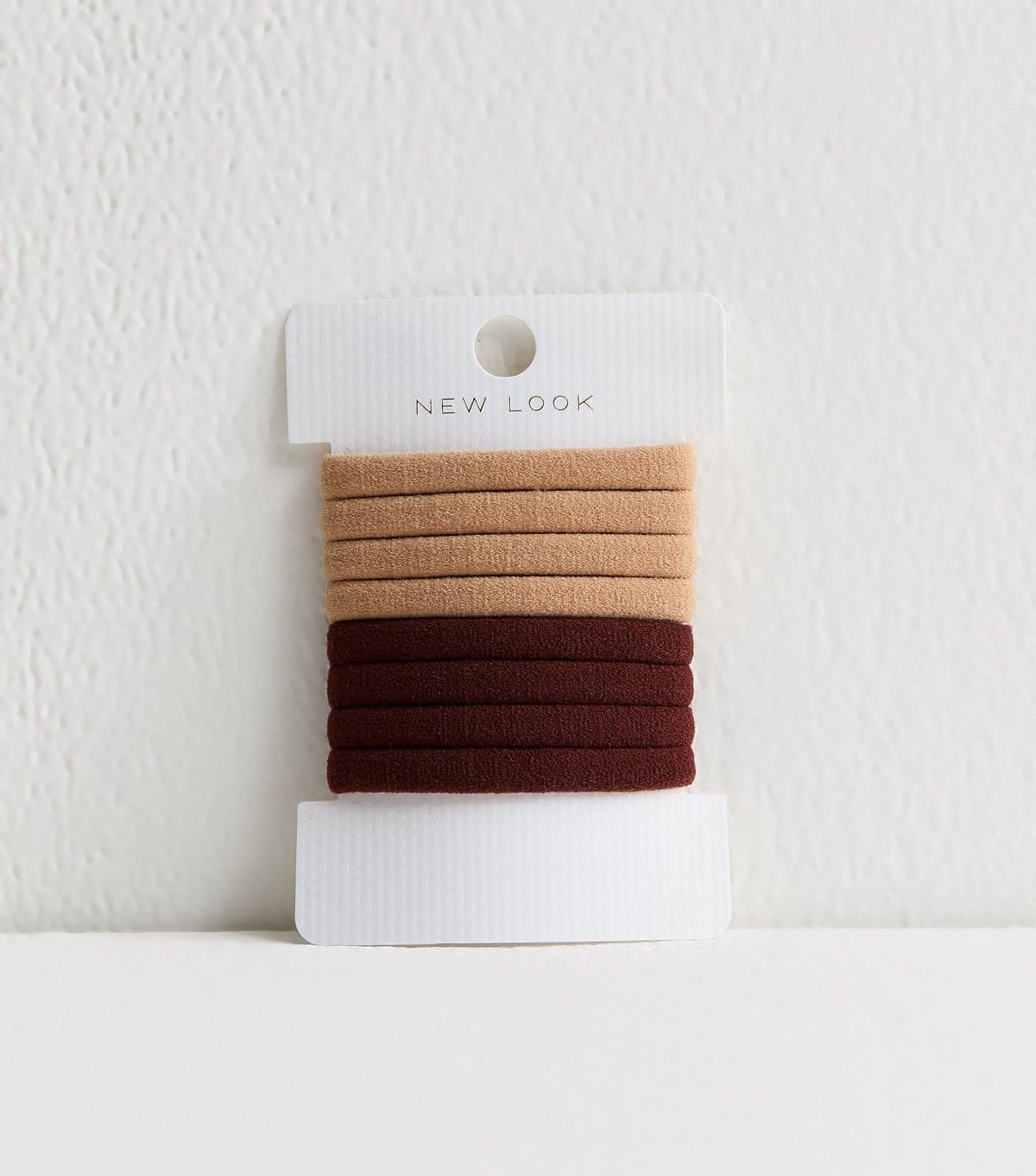 New Look Brown and Beige Pack of 8 Towelling Hair Bands New Look