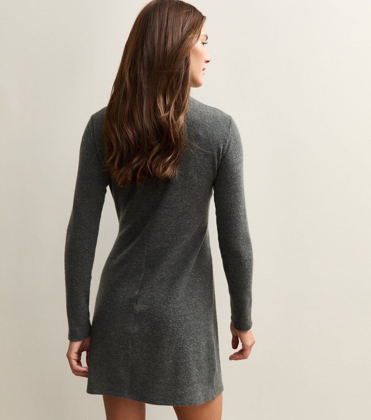 New Look Women's Dark Grey Tie Belt Mini Dress New Look - 4