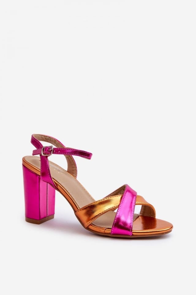 Love Lace Love Lace Women's Intertwining Strap Stiletto Heel Sandals with Buckle Comfort in Pink - 2