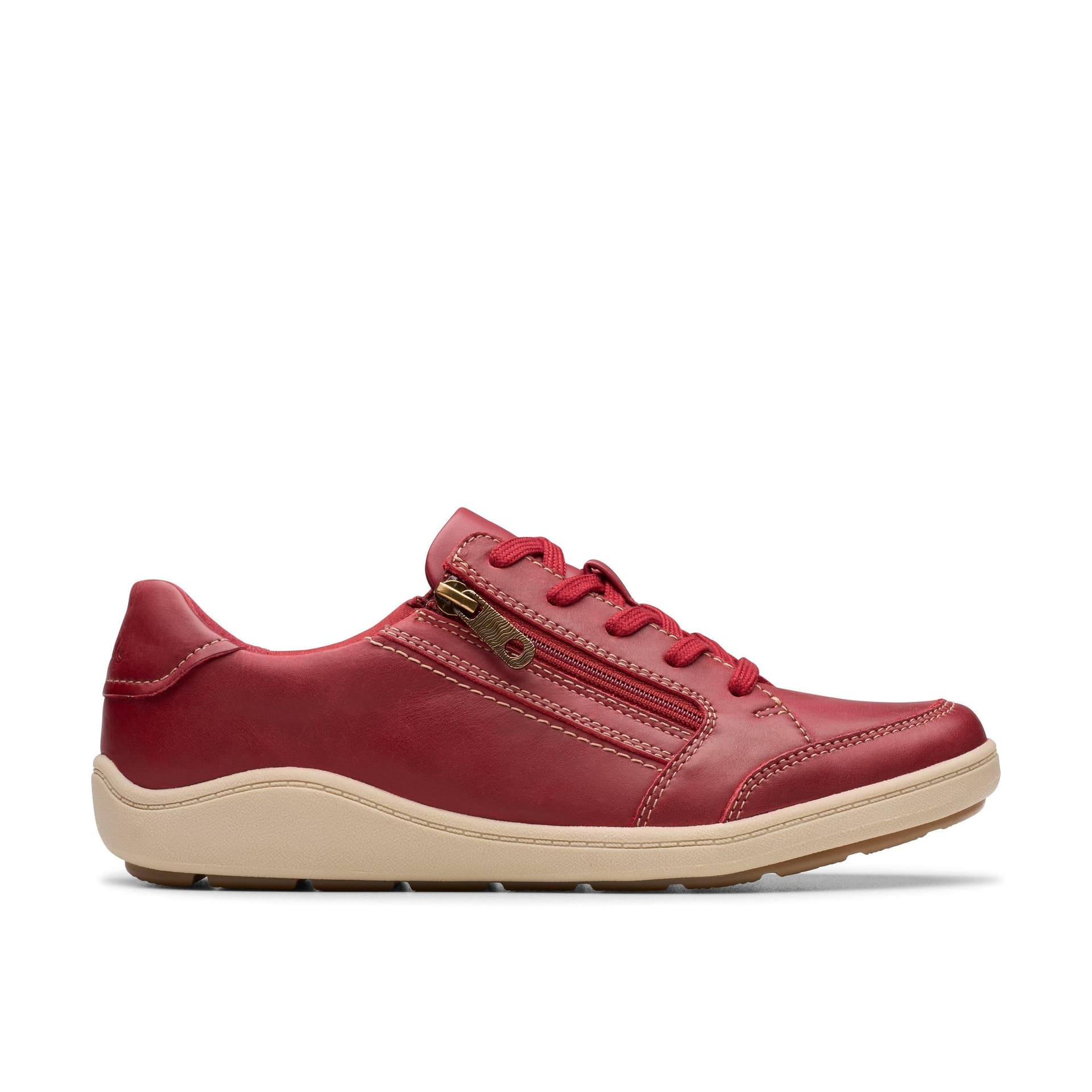 Clarks Clarks Women's Bryianne Bayla Red Leather Trainers