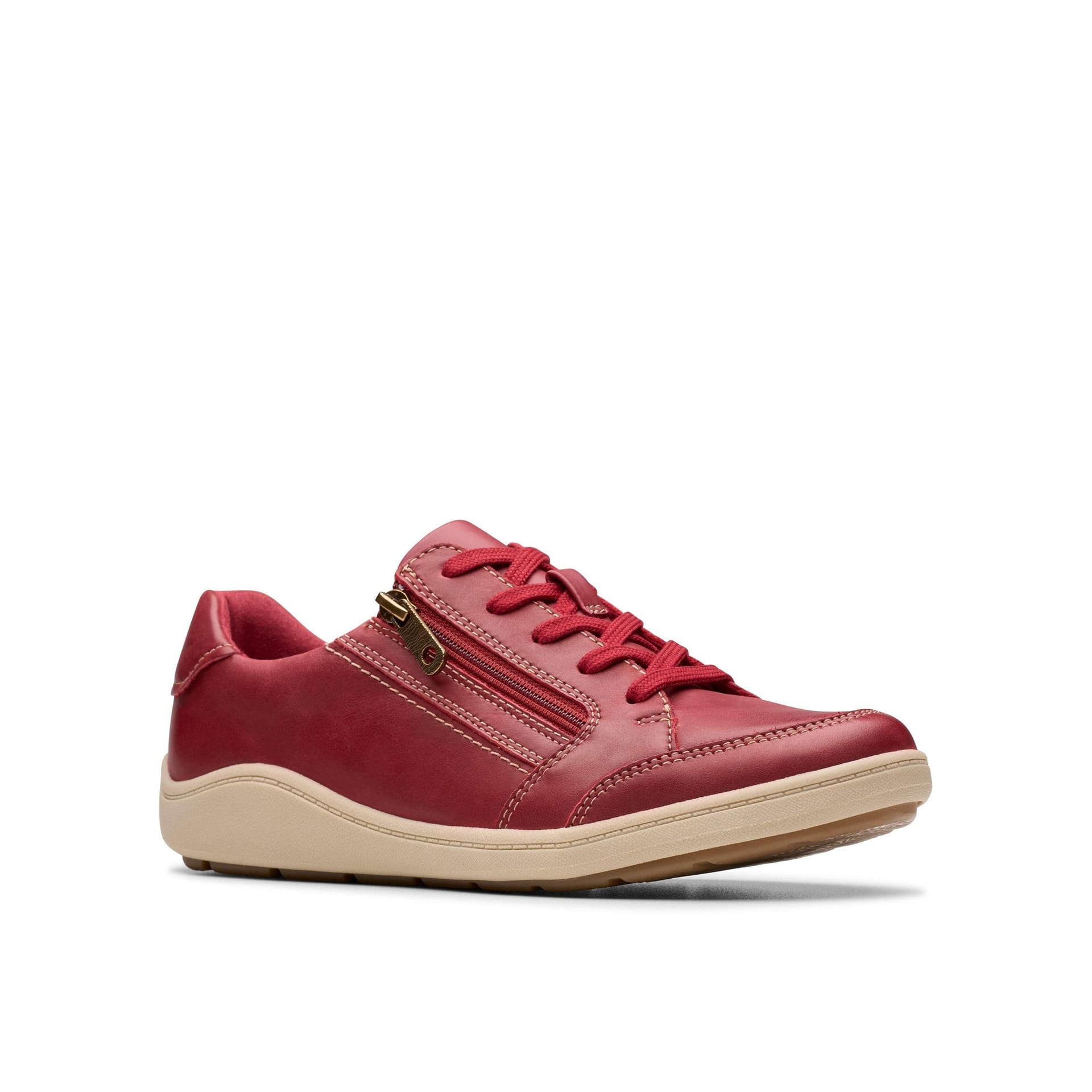 Clarks Clarks Women's Bryianne Bayla Red Leather Trainers - 4