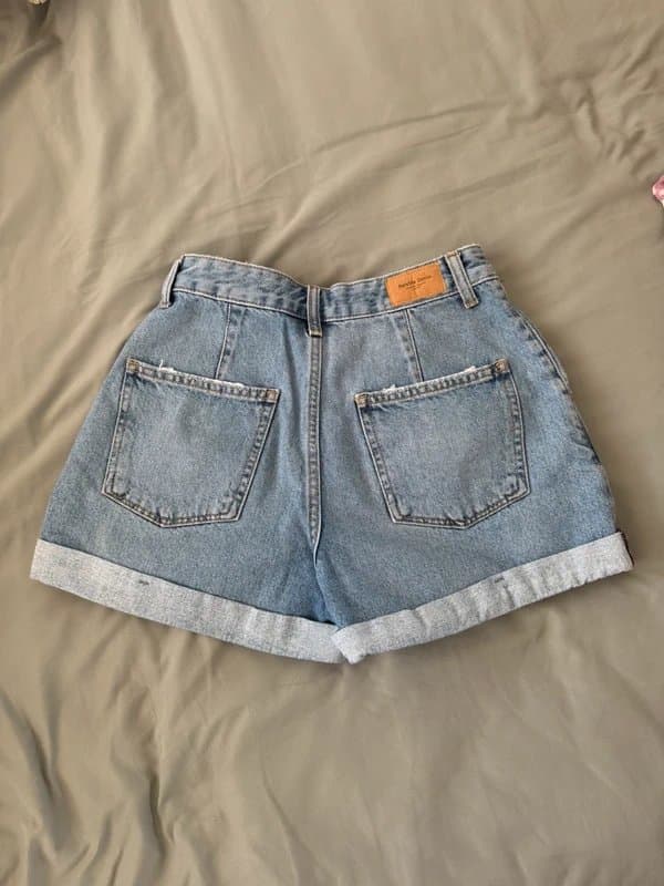 Bershka Bershka blue denim mom shorts | UK 8