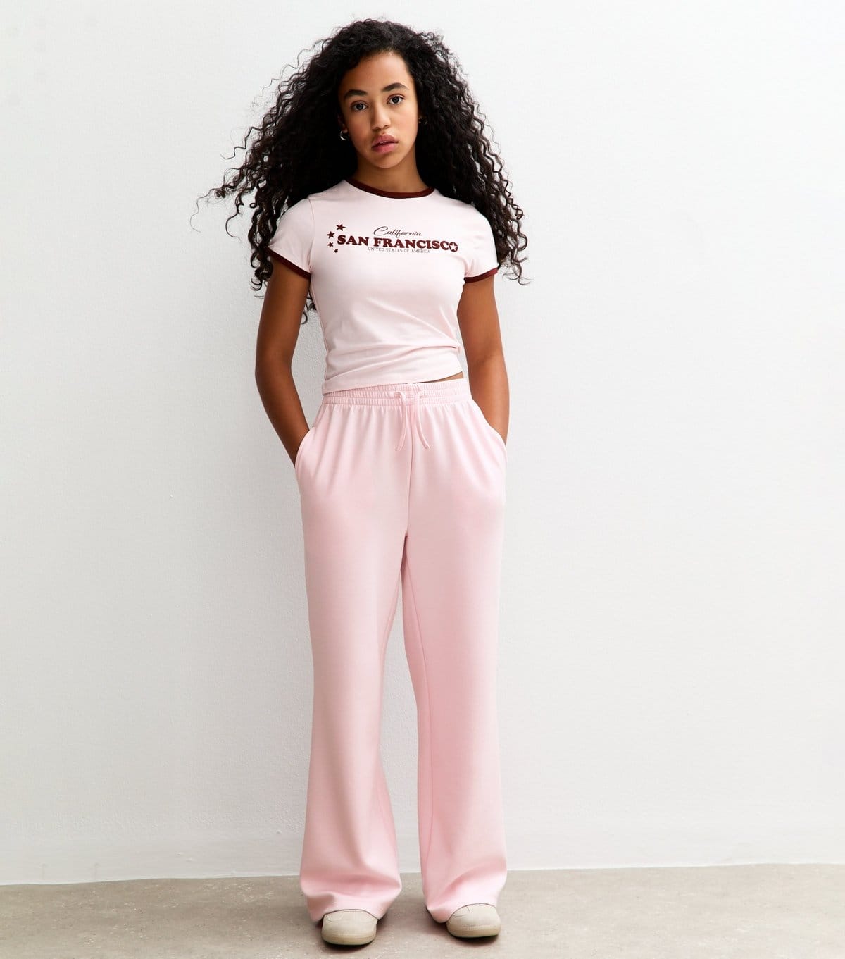 New Look Girls' Light Pink Wide Leg Joggers New Look - 4