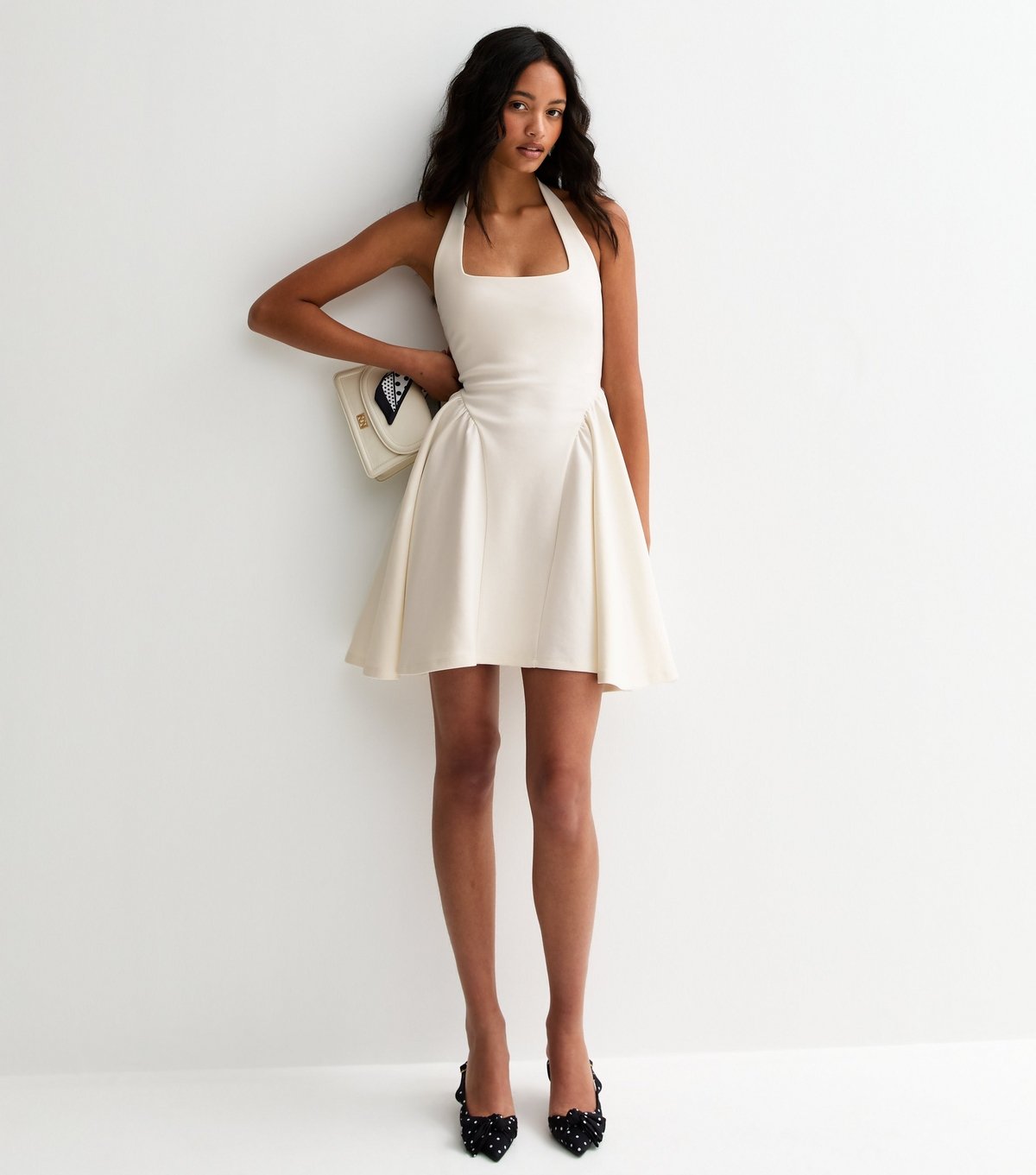 New Look Women's White Halterneck Skater Dress New Look - 3