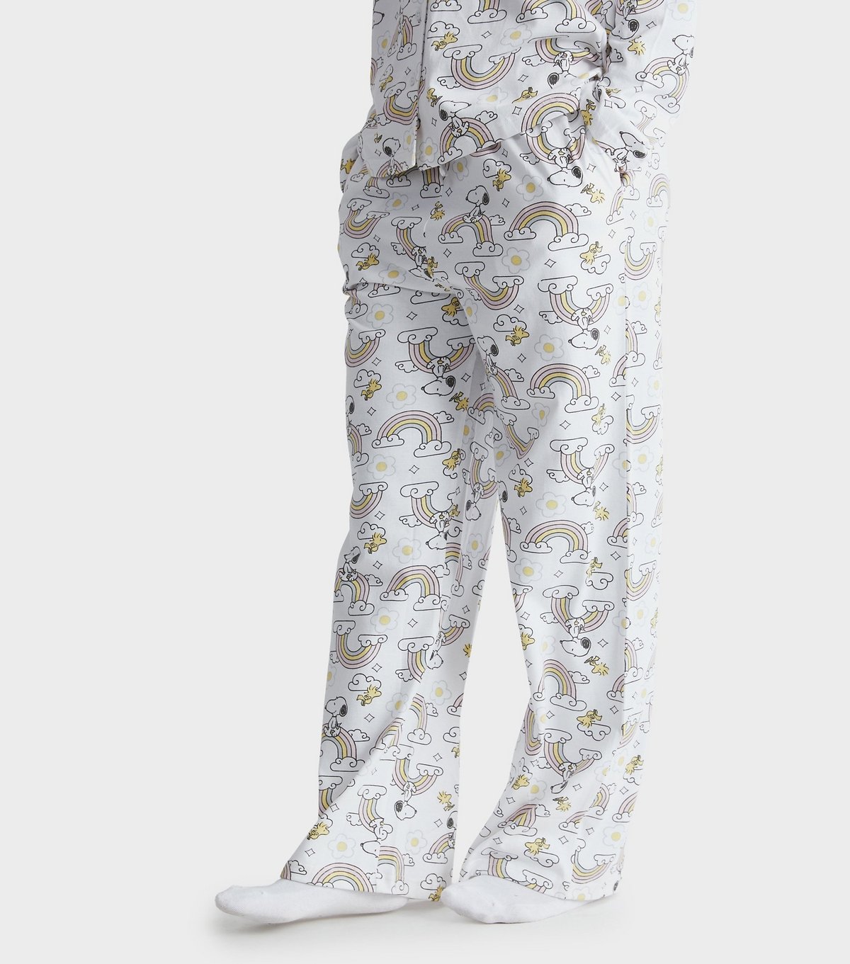 Skinnydip Women's Cream Snoopy Rainbow Print Shirt and Trousers Pyjama Set Skinnydip New Look - 3