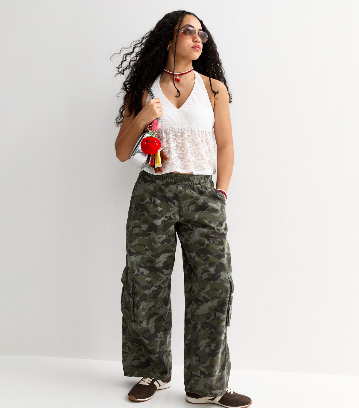 New Look Girls' White Lace Halter Neck Top New Look - 2