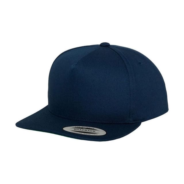 Classic Classic Men's 5 Panel Snapback Cap in Navy - 2