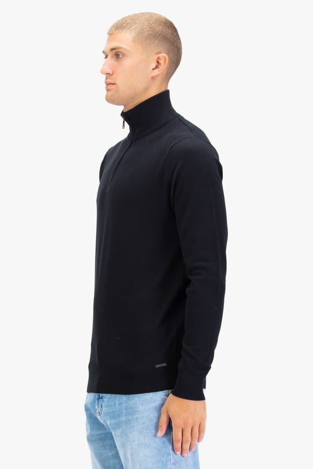 Luke 1977 Luke 1977 Men's Jacob 1000 Quarter Zip Knitted Jumper in Black - 3