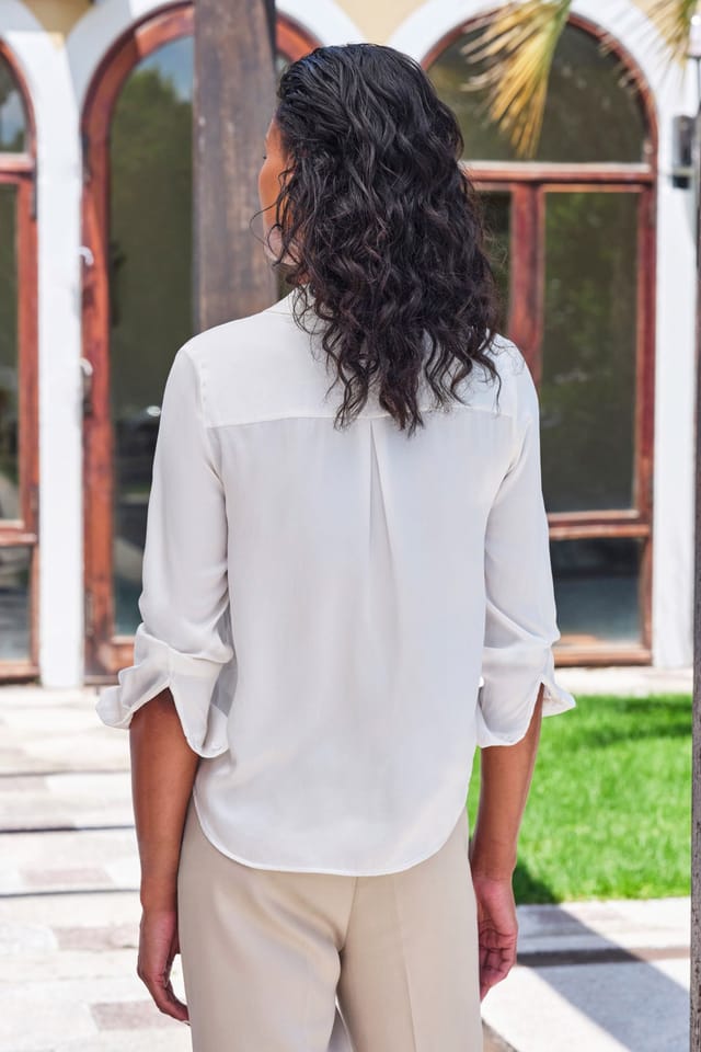 Pure Collection Pure Collection Women's Soft Touch Jersey Shirt in Off-White - 3