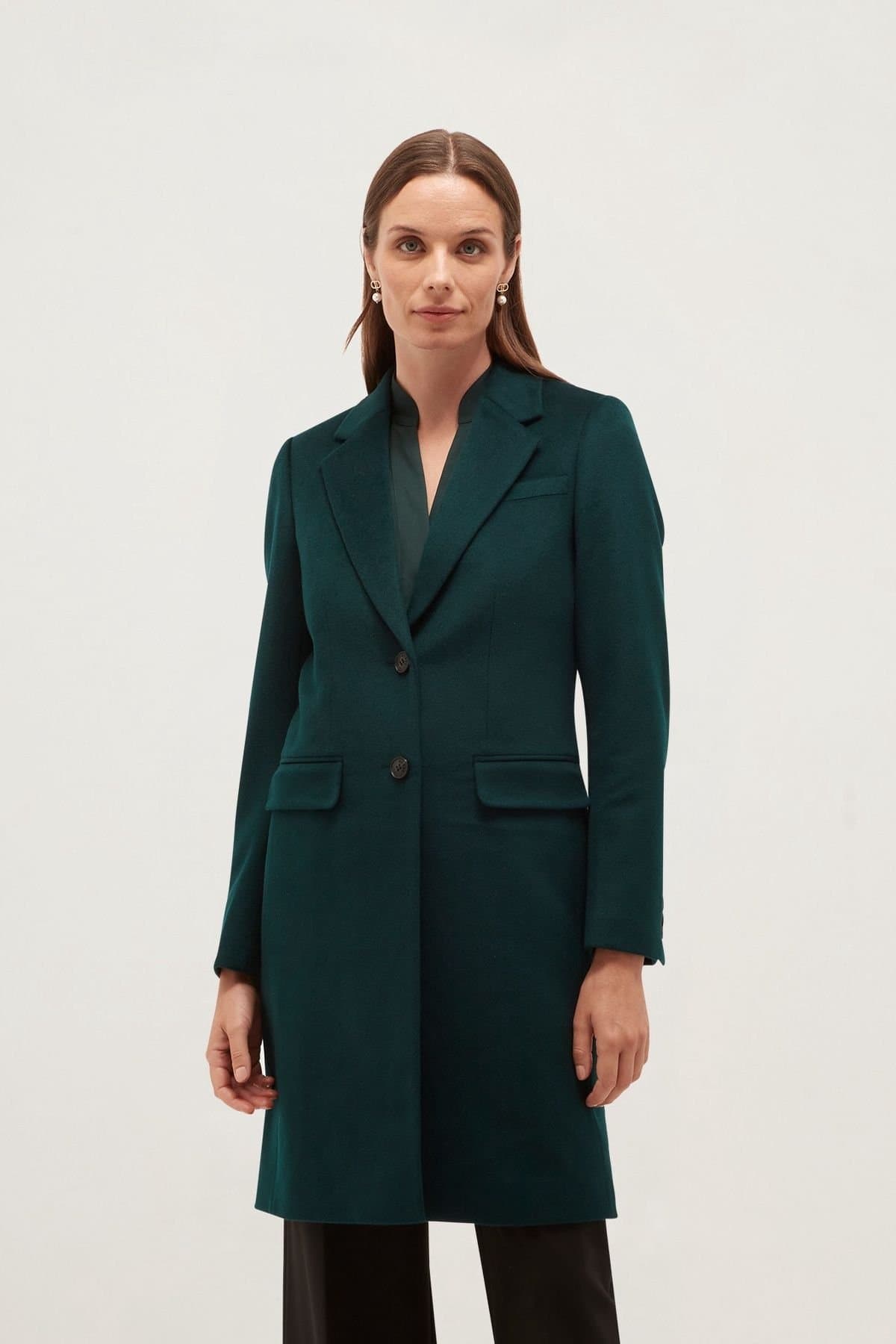 Hobbs London Hobbs London Women's Petite Cavendish Coat in Bottle Green
