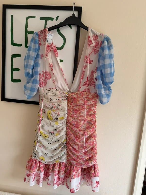 ASOS Patchwork ruched mini dress asos 10