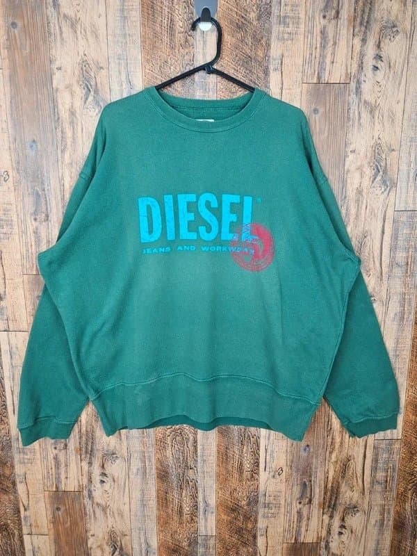 Diesel Vintage Diesel Jeans & Workwear Graphic Sweatshirt Green XL Made in Greece