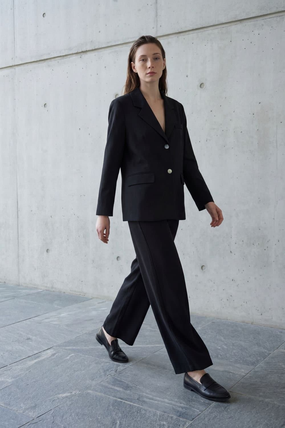 MyFashion MyFashion Women's Cotton Linen Blazer in Black