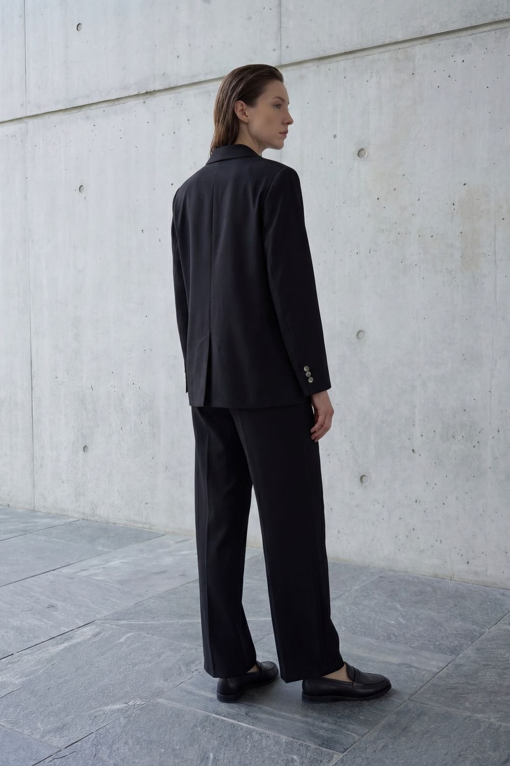 MyFashion MyFashion Women's Cotton Linen Blazer with Button Closure in Black - 4