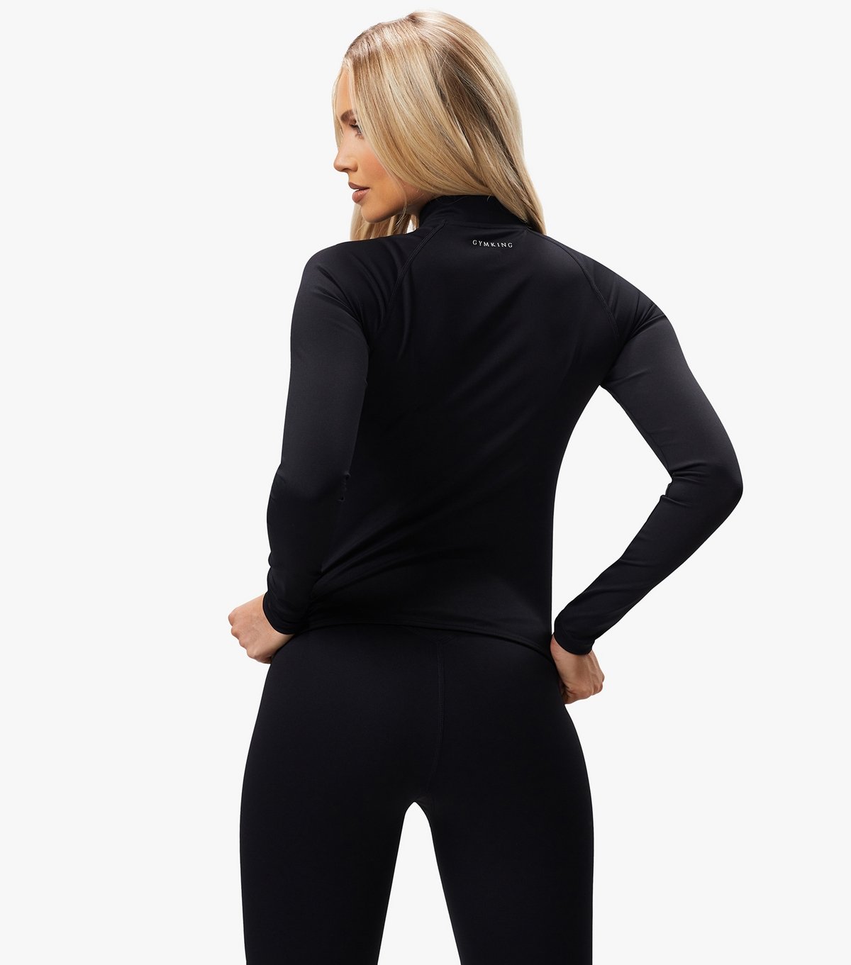 Gym King Women's Black Zip Up Long Sleeve Top Gym King New Look - 3