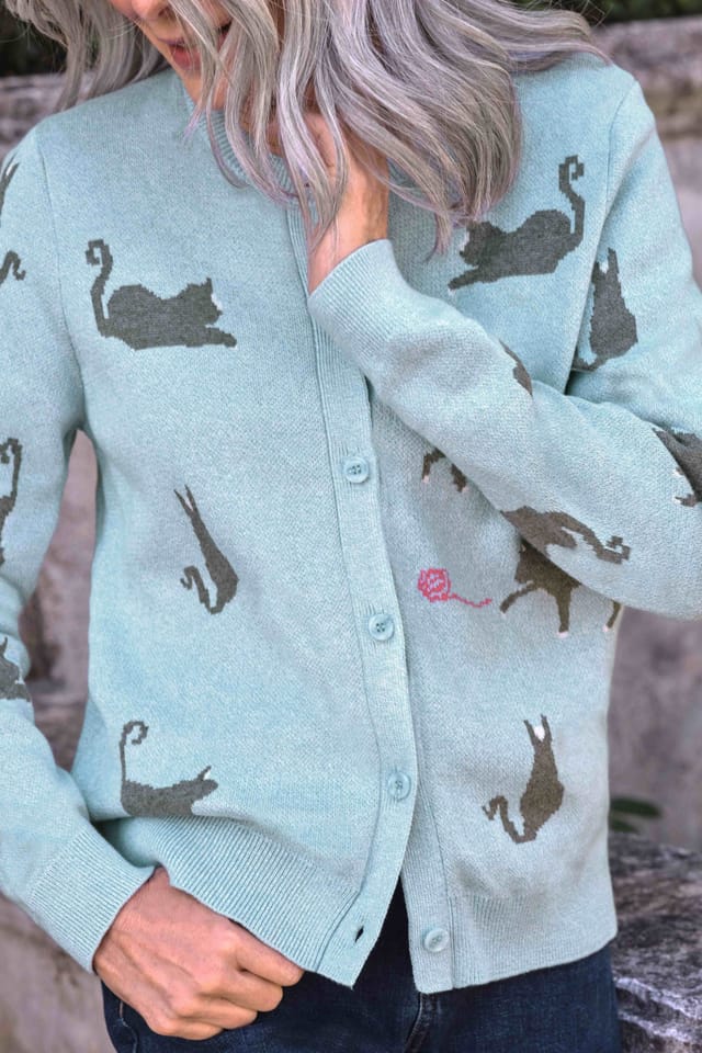 WoolOvers WoolOvers Women's Smudge The Cat Cardigan - 2