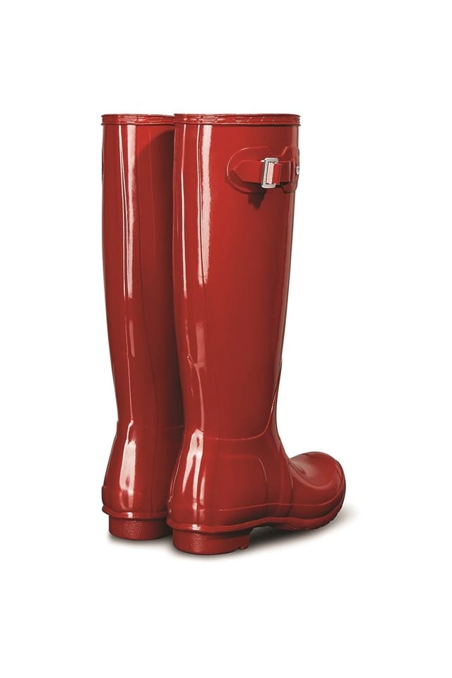 Hunter Hunter Women's Original Tall Gloss Wellington Boots in Red - 2