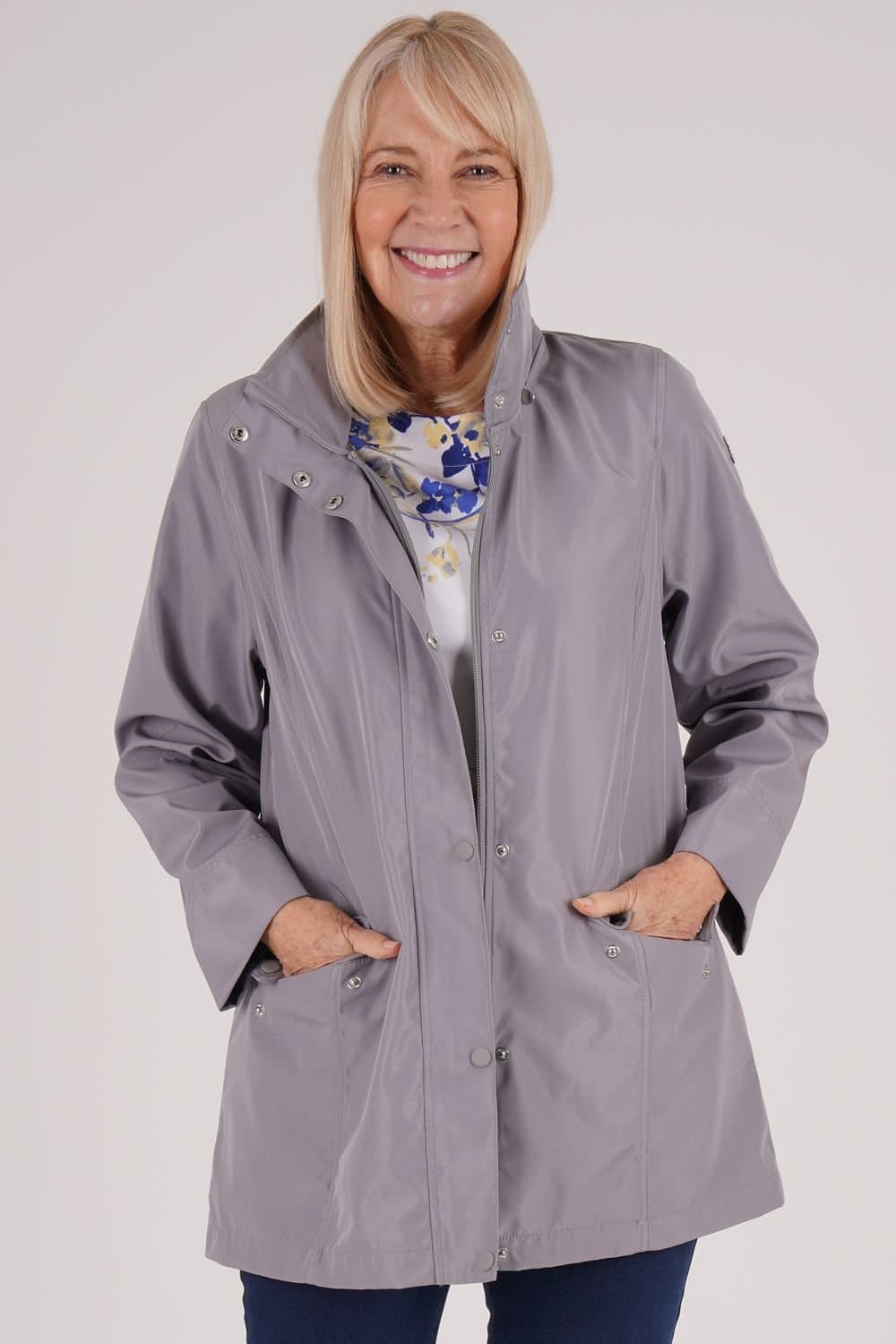 Penny Plain Penny Plain Women's Raincoat in Grey