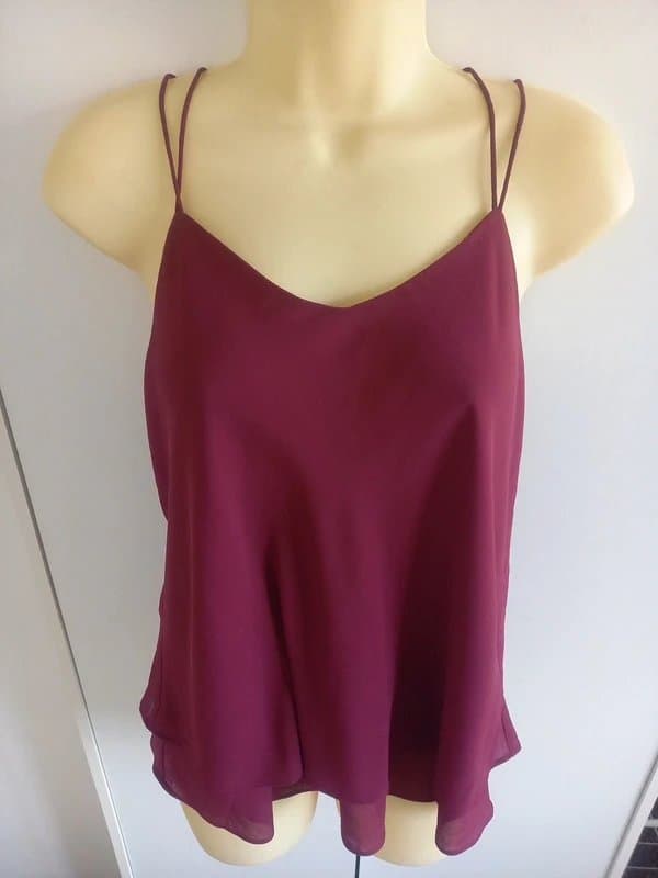 New Look Burgundy New look cami style top gold detail on back