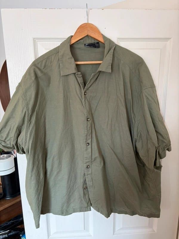 ASOS Design ASOS Design Linen Short Sleeve Shirt - XXL