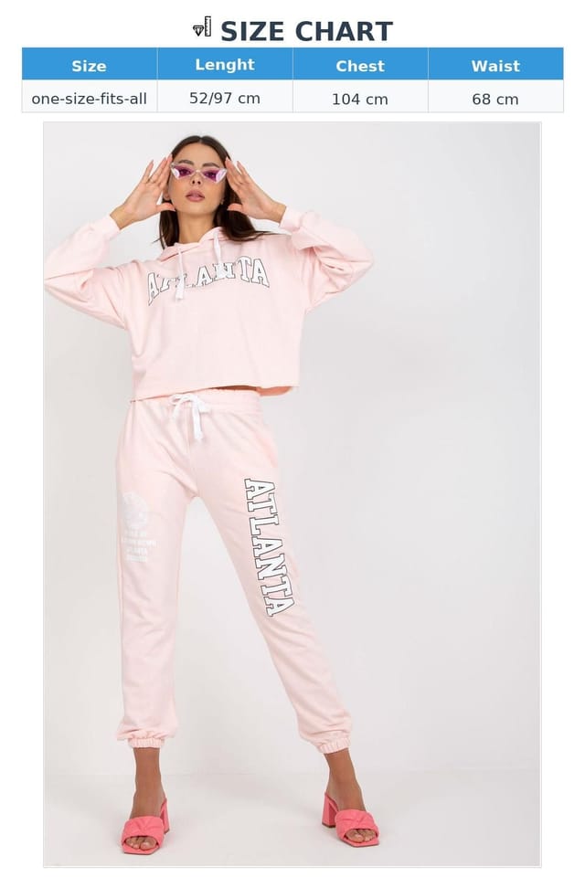 Love Lace Love Lace Women's Hooded Sweatshirt & High Waist Pant Set in Pink - 3