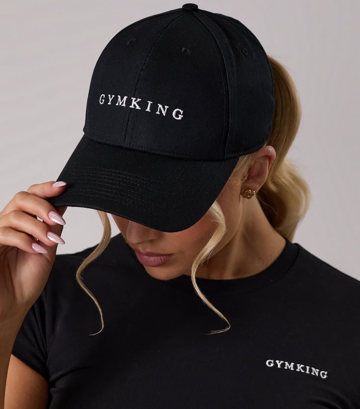 Gym King Gym King Black Twill Panelled Cap