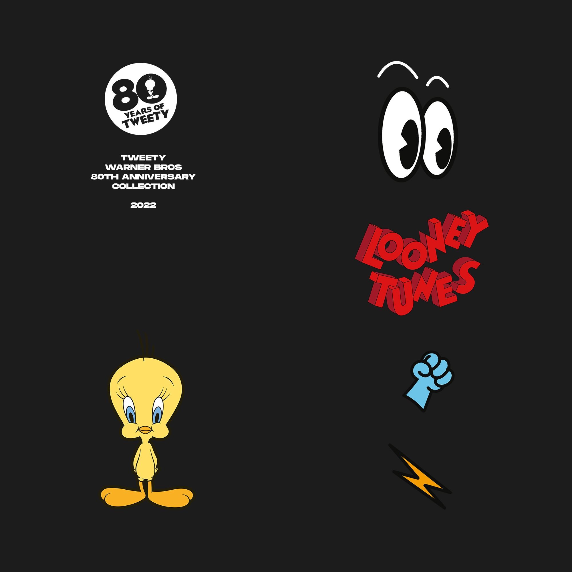 Tweety Tweety Men's Icons 80th T-Shirt in Black - 3