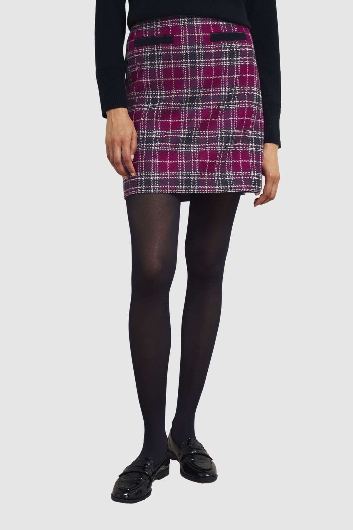 Hobbs London Hobbs London Women's Ruthie Tartan Mini Skirt in Fuchsia